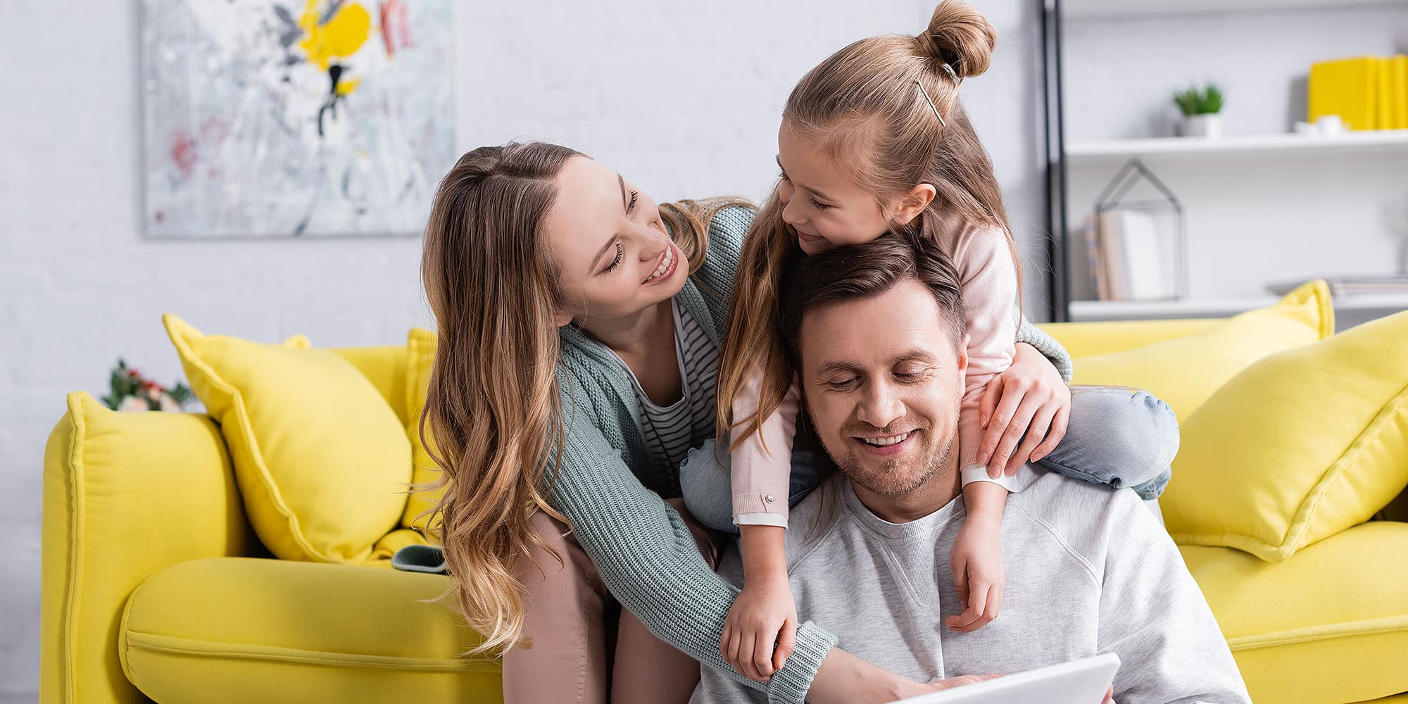 Happy family using Paidoff HELOC for retirement